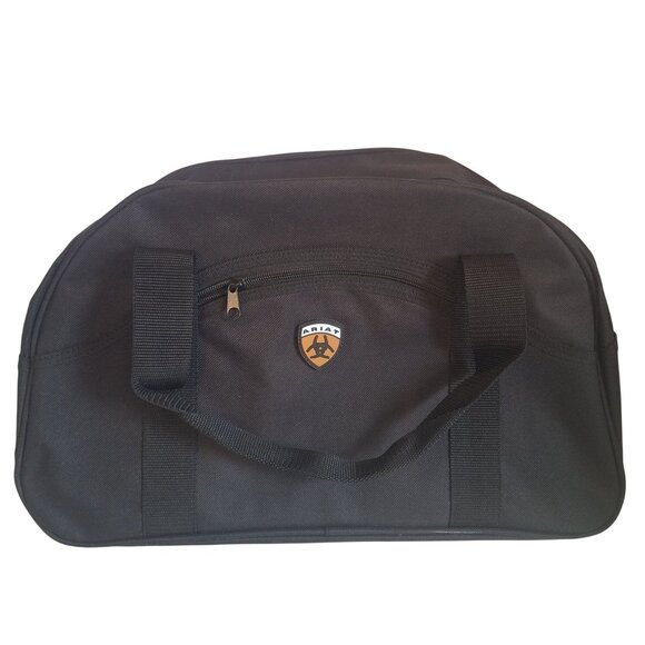 Ariat Black Polyester Duffle Bag With Zippered Pocket & Double Handles  16x10x6" - Picture 1 of 12
